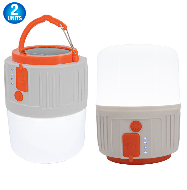 2 Solar LED Camping Lantern with Hanging Hook - Ultra-Bright 5 Modes, High Lumen, Lightweight & Portable, IPX45 Waterproof, Solar & USB Charging, Ideal for Camping, Emergency, Outdoor Activities, Solar Hanging Light