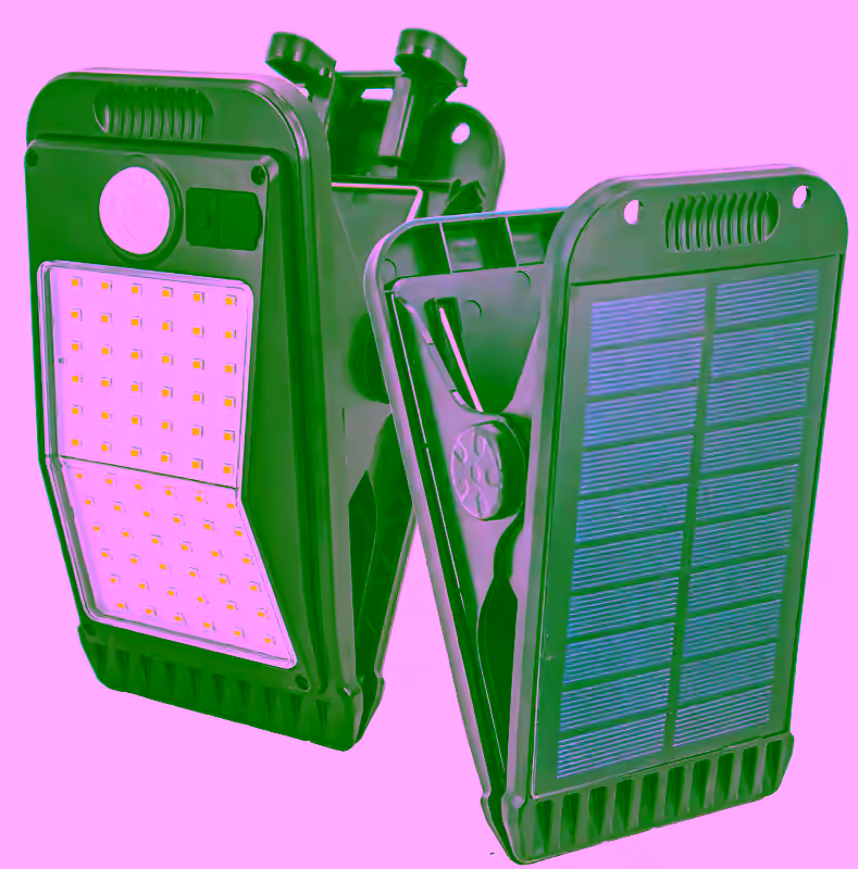 Solar Powered Clip On Outdoor 72 LED Lights Super Bright Motion Sensor Flood Light, 4 Modes, 3 Mounting Ways, 270-Degree Coverage, Weatherproof IP65 + USB Rechargeable - Ideal for Camping, Deck, Garage, Patio