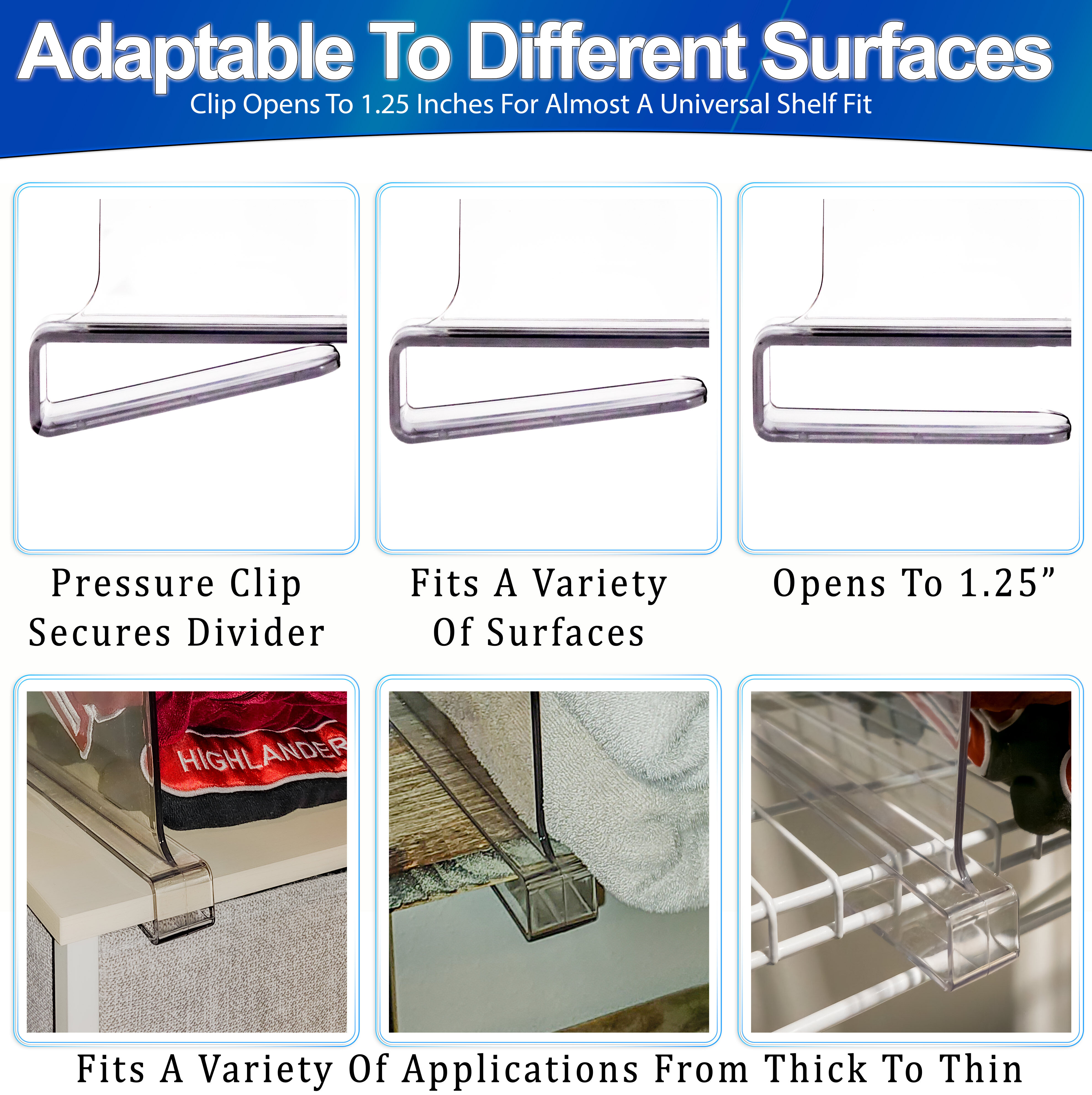 acrylic shelf divider view