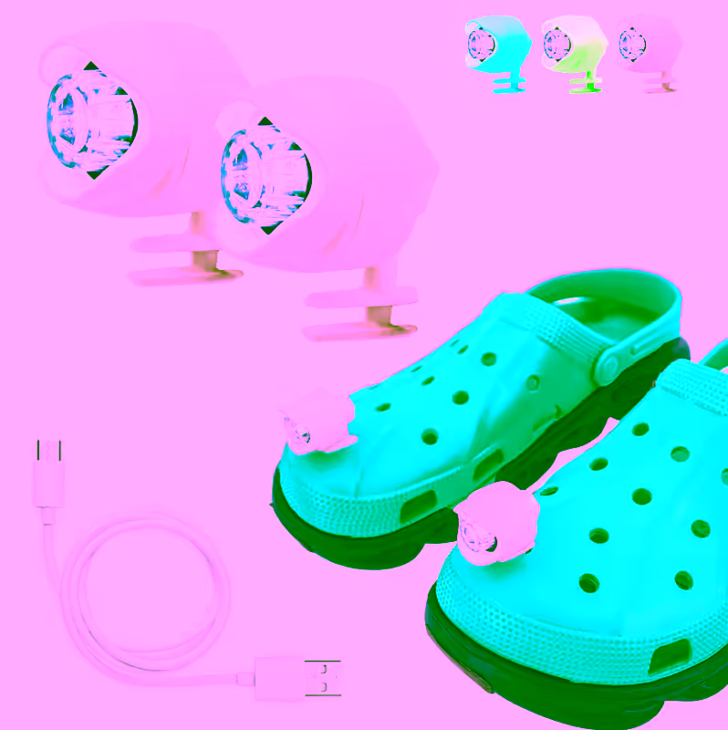 LED Shoe Lights For Crocs - USB Rechargeable, Ultra-Bright Headlights for Shoes, 3 Modes, Waterproof Clip On & Lightweight Flashlight for Night Walking, Running, Cycling, Camping, Dog Walking