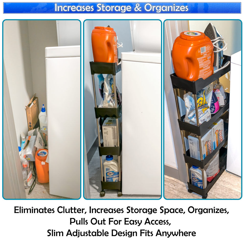 Narrow Rolling Cart Bathroom Storage