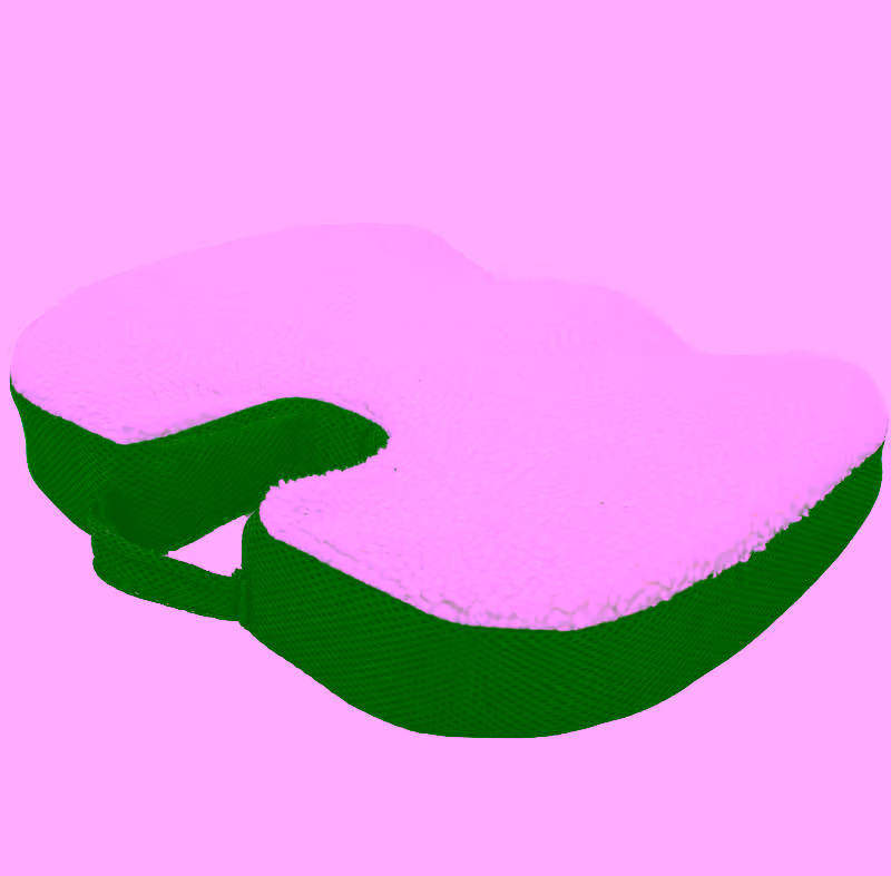 Ergonomic Memory Foam Seat Cushion w/ Plush Fleece Sherpa Top, Non Slip Bottom, & Travel Friendly Carrying Handle - Office, Wheelchair Chair, Car Seat Cushion