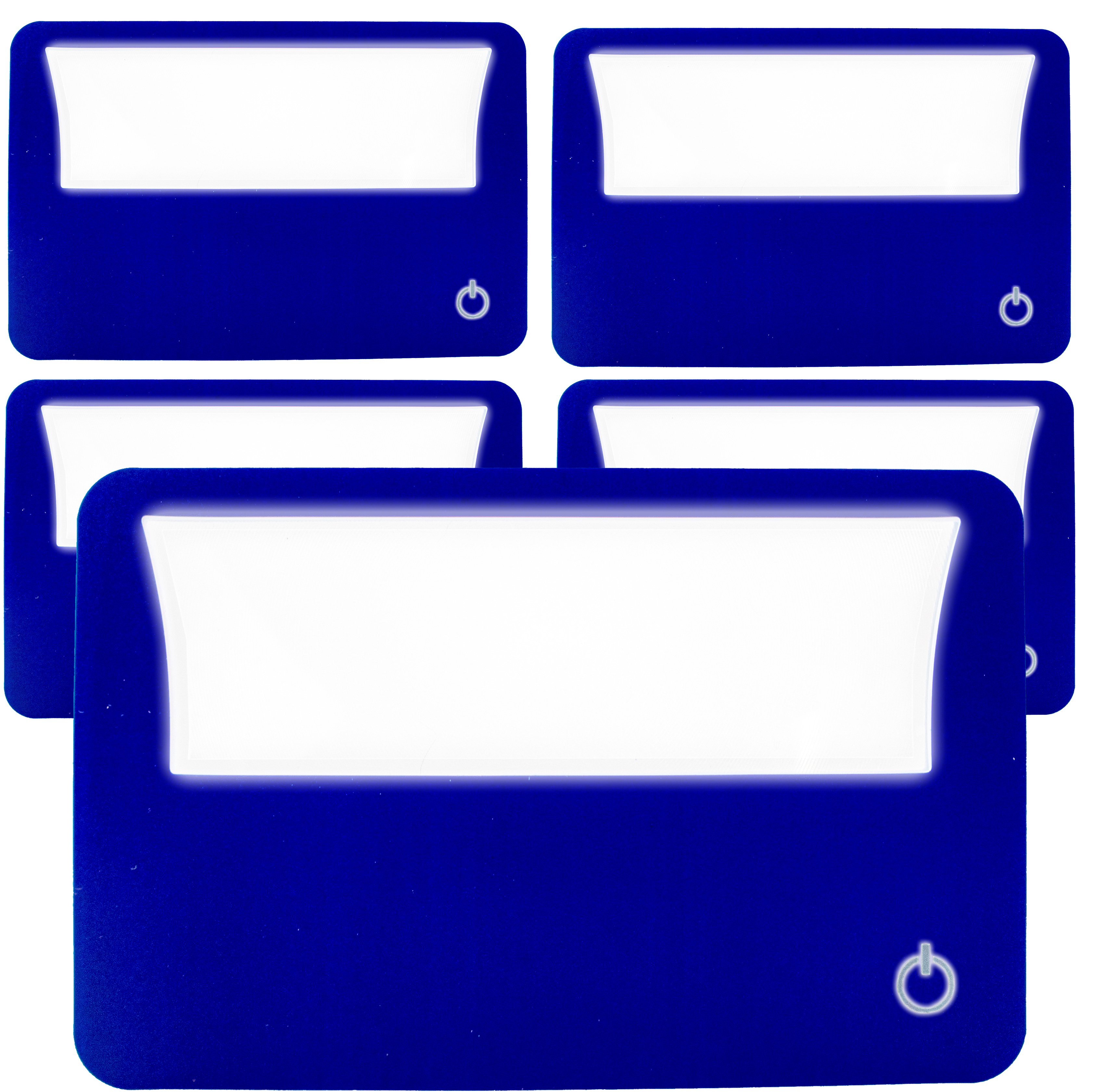 4 LED Credit Card Magnifying Glass - Compact Slim Size 3X Magnifier Illuminated Lens Wallet Reader for Reading, Crafts, Portable Travel - Blue