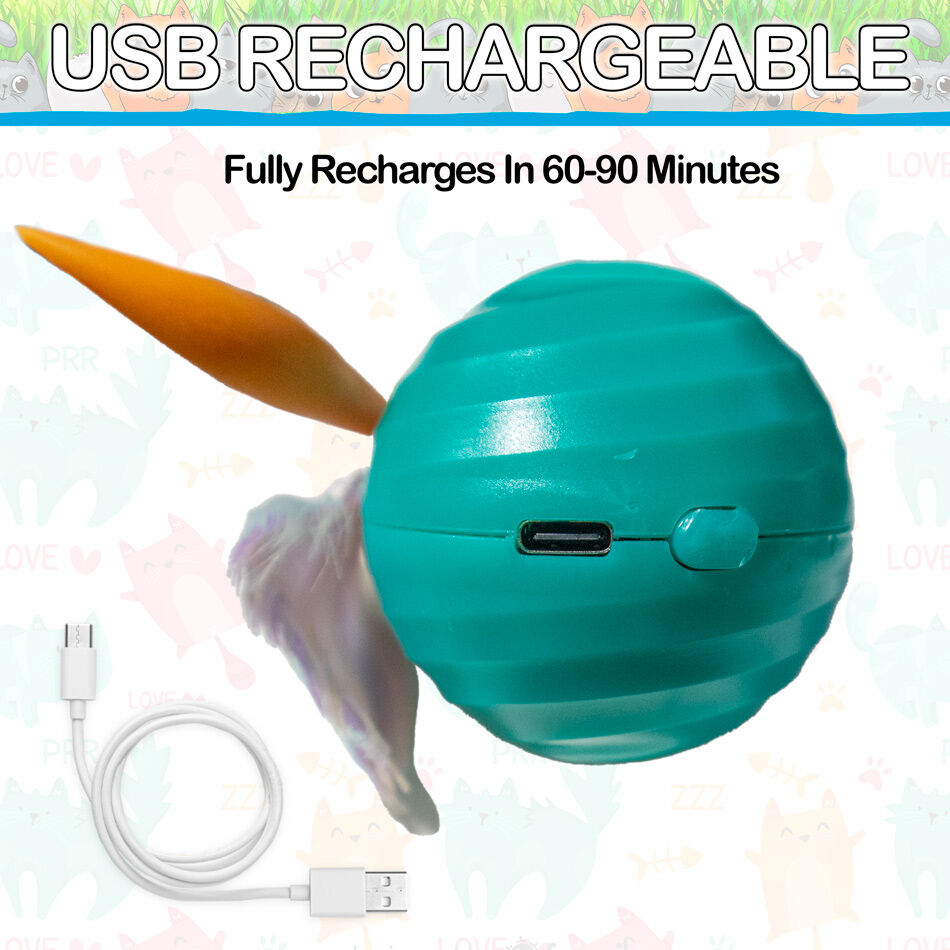 Quiet interactive cat toy with twirling feathers for indoor cats