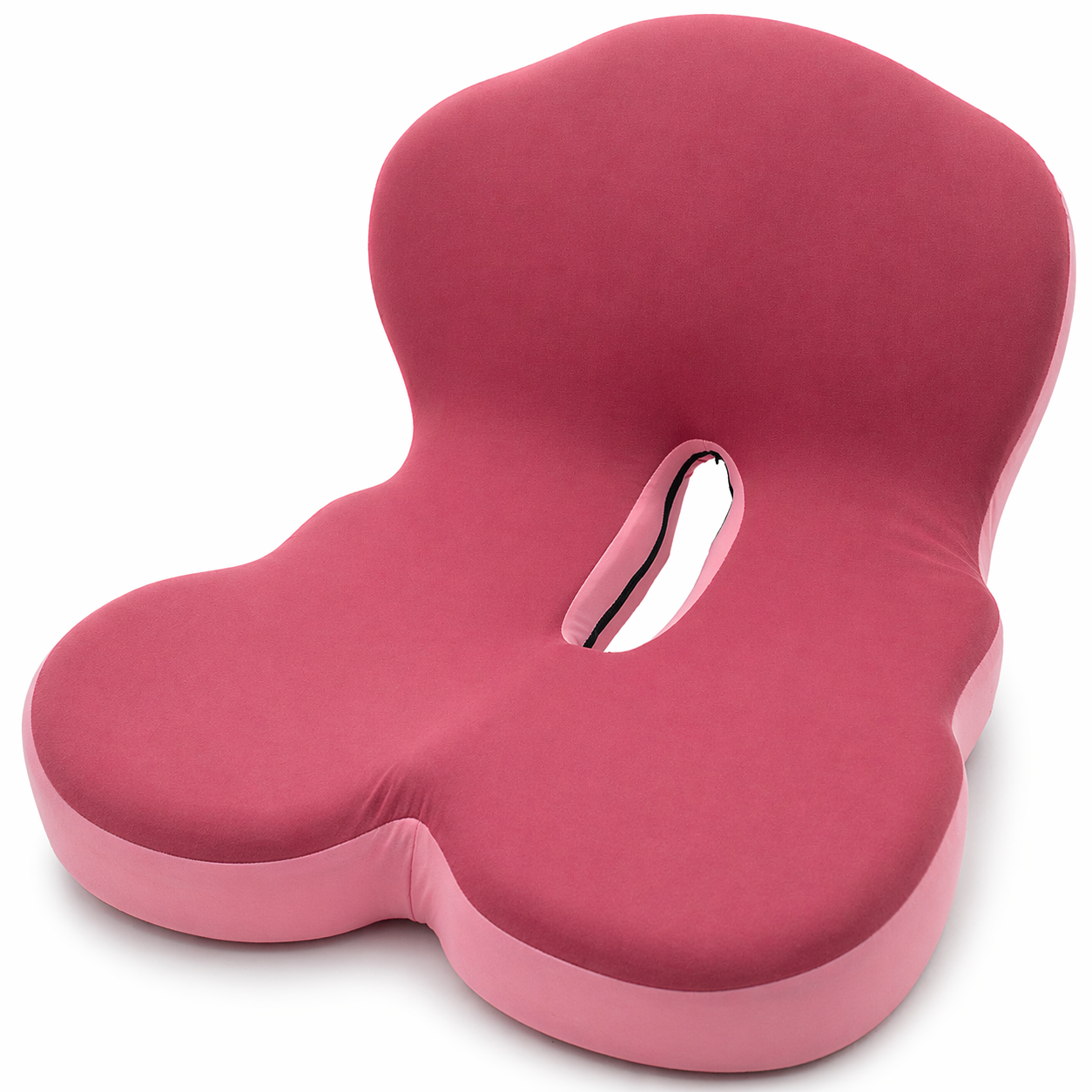 Ergonomic Memory Foam Seat Cushion with Lumbar and Back Support – Coccyx and Tailbone Pain Relief, Orthopedic Posture Correction, Breathable Washable Cover, Non-Slip Bottom, Ideal for Office Chairs, Car Seats, and Home Furniture - Pink