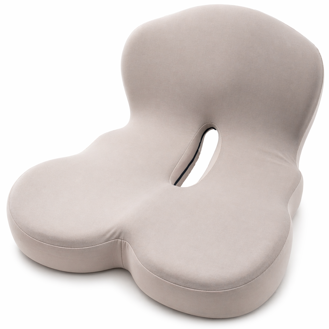 Ergonomic Memory Foam Seat Cushion with Lumbar and Back Support – Coccyx and Tailbone Pain Relief, Orthopedic Posture Correction, Breathable Washable Cover, Non-Slip Bottom, Ideal for Office Chairs, Car Seats, and Home Furniture - White Grey