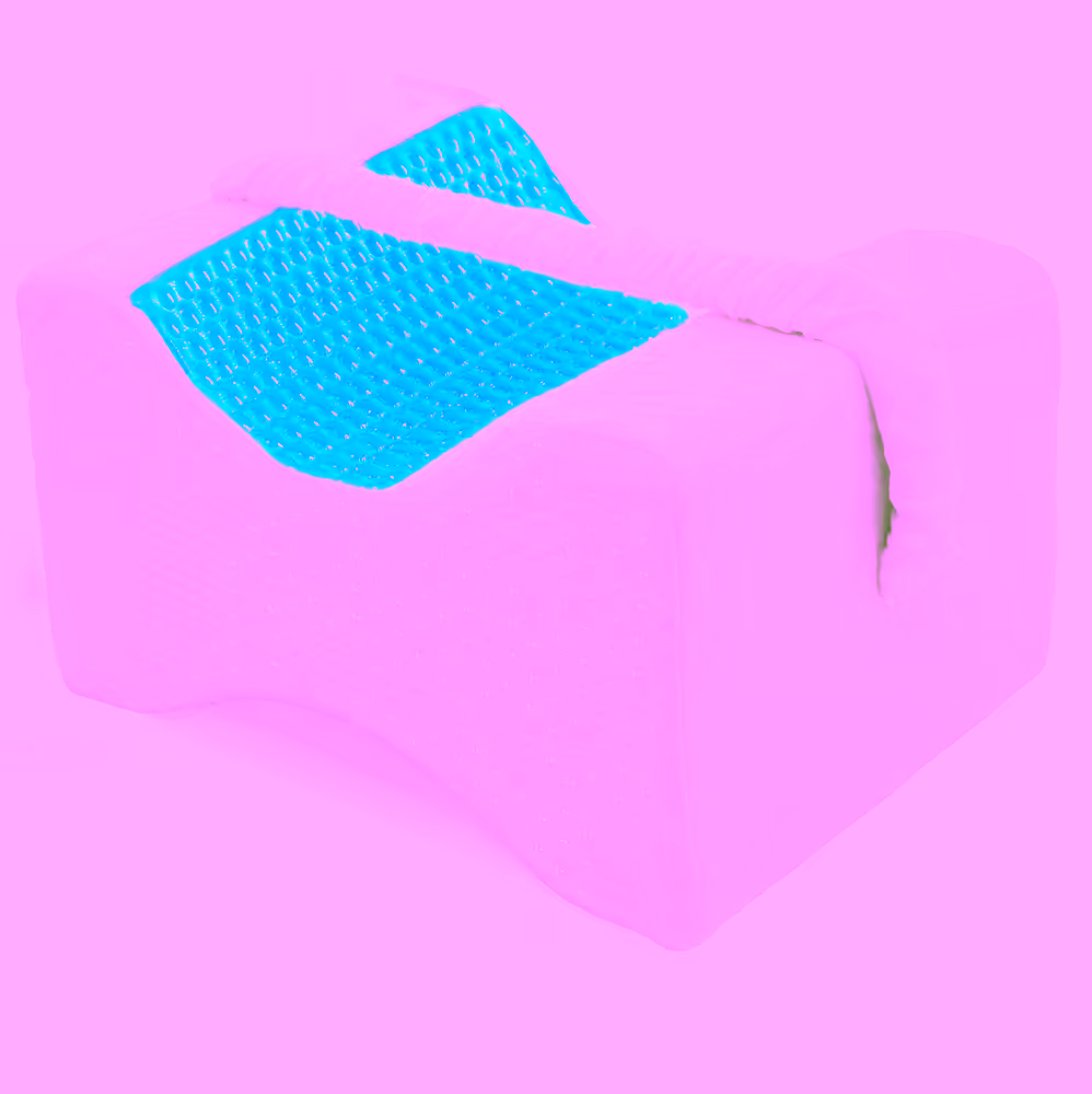 Orthopedic Knee Pillow with Cooling Gel, Memory Foam, &  Adjustable Elastic Strap - Contoured Support for Side Sleepers, Pregnancy, Sciatica and Pain Relief - Breathable Washable Cover