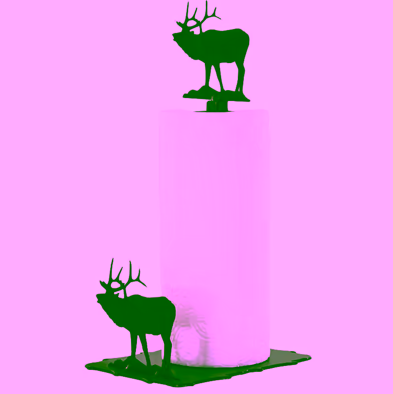 Rustic Moose Paper Towel Holder - Wildlife-Inspired Metal Kitchen Accessory with Durable Countertop Design for Cabin and Lodge Decor