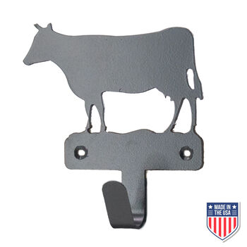 Rustic Cow Silhouette Wall Hook – Decorative Farmhouse Metal Key Holder and Coat Rack for Entryway, Mudroom, or Kitchen – Compact, Sturdy, and Lightweight Design