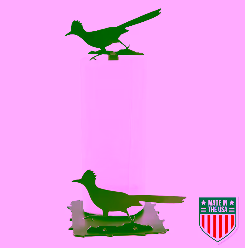 Rustic Roadrunner Paper Towel Holder – Durable Metal Kitchen Stand with Decorative Bird Design, Perfect for Southwestern and Nature-Inspired Decor