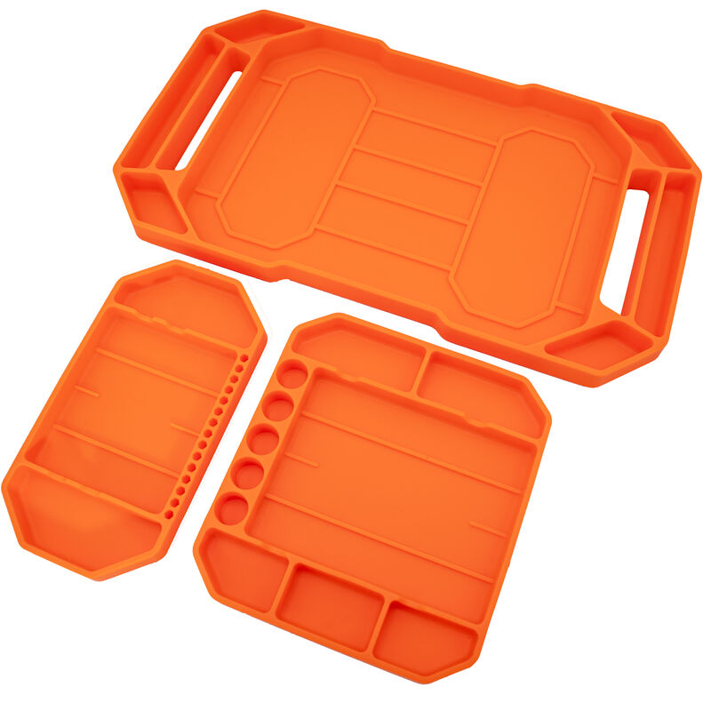 Silicone Tool Tray 3PC Set - Non-Slip, Anti-Static Organizer for Tools & Electronics, Dishwasher-Safe, Heat-Resistant, Perfect for Garage, Workshop & Home Use