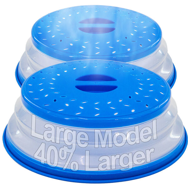 2 Microwave Splatter Guard Cover Large - Collapsible Lid for Food Protection and Easy Storage - BPA-Free, Dishwasher Safe, Heat-Resistant, Transparent, Fits Most Microwave Sizes - Ideal for Clean and Hassle-Free Microwave Cooking - Yellow