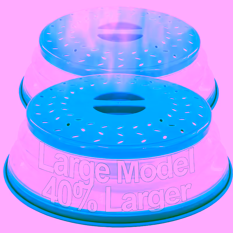 2 Microwave Splatter Guard Cover Large - Collapsible Lid for Food Protection and Easy Storage - BPA-Free, Dishwasher Safe, Heat-Resistant, Transparent, Fits Most Microwave Sizes - Ideal for Clean and Hassle-Free Microwave Cooking