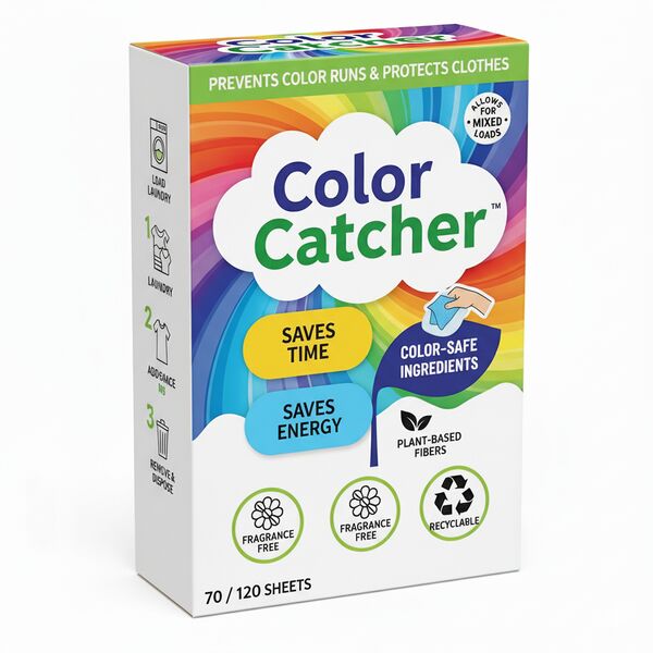 Color Catcher Laundry Sheets Dye Absorber – 70 Plant-Based, Fragrance-Free Sheets for Mixed Loads, Prevent Color Runs & Dye Transfer
