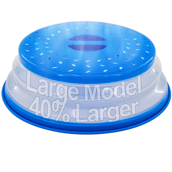 Microwave Splatter Guard Cover - Large - Collapsible Lid for Food Protection and Easy Storage - BPA-Free, Dishwasher Safe, Heat-Resistant, Transparent, Fits Most Microwave Sizes - Ideal for Clean and Hassle-Free Microwave Cooking
