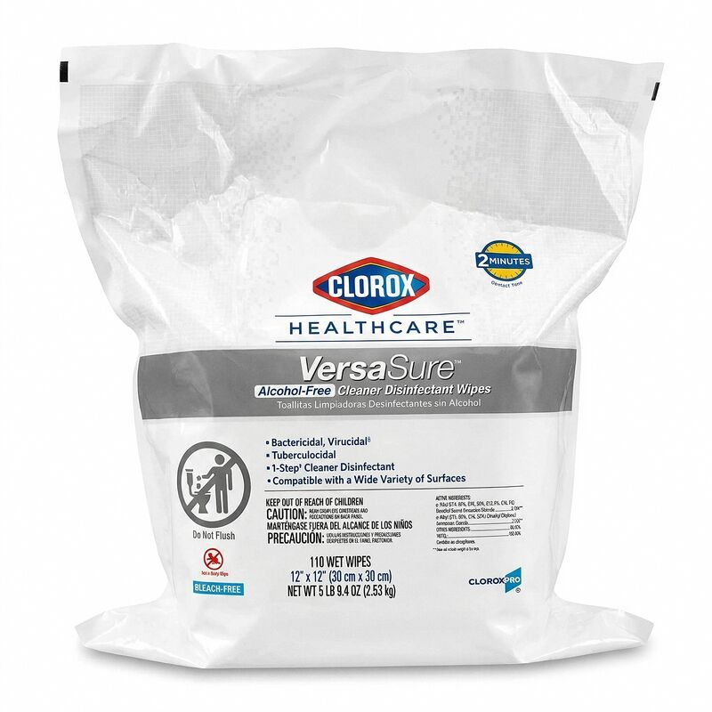 Clorox Healthcare VersaSure Alcohol-Free Disinfectant Wipes - 12 x 12 110 wipes