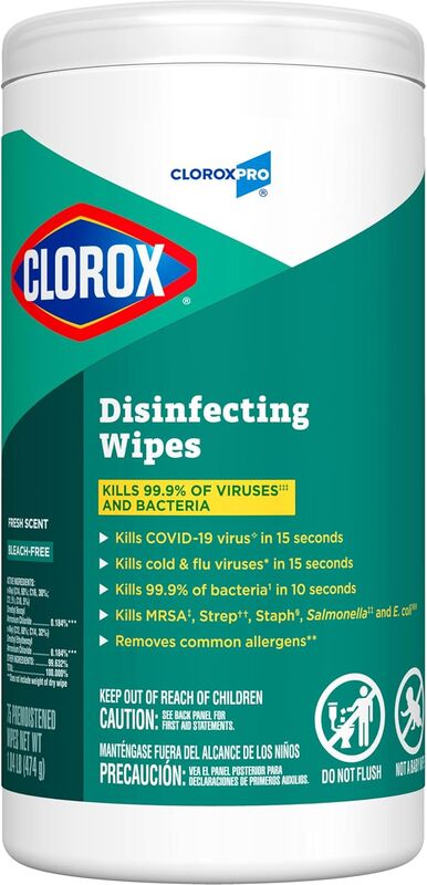 CloroxPro Disinfecting Wipes Fresh Scent Bleach Free 75 Count Multi Surface Cleaner