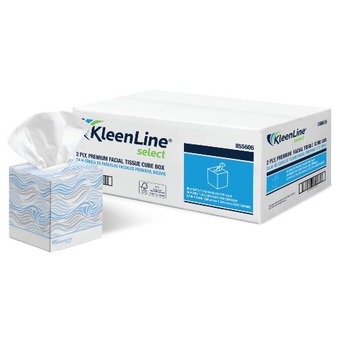 KleenLine Select 2-Ply Facial Tissue Cube Box, 96 Tissues per Box, FSC Mix Certified, 36 Boxes per Case