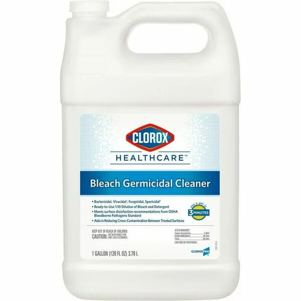Clorox Healthcare Bleach Germicidal Cleaner Refill, 1 Gallon (128 fl oz) with 0.65% Sodium Hypochlorite, EPA Registered