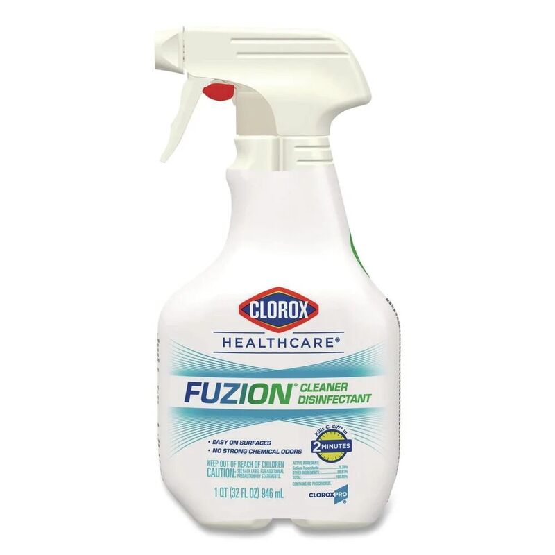 Clorox Healthcare Fuzion Cleaner Disinfectant Spray 32 fl oz Bundle of 10 - Hospital Cleaner Kills C. Difficile Spores in 2 Minutes Low Residue Formula