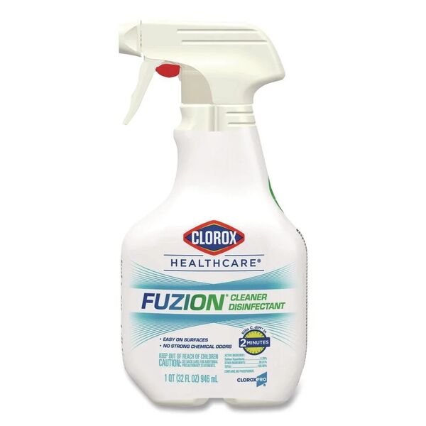 Clorox Healthcare Fuzion Cleaner Disinfectant Spray 32 fl oz Bundle of 10 - Hospital Cleaner Kills C. Difficile Spores in 2 Minutes Low Residue Formula