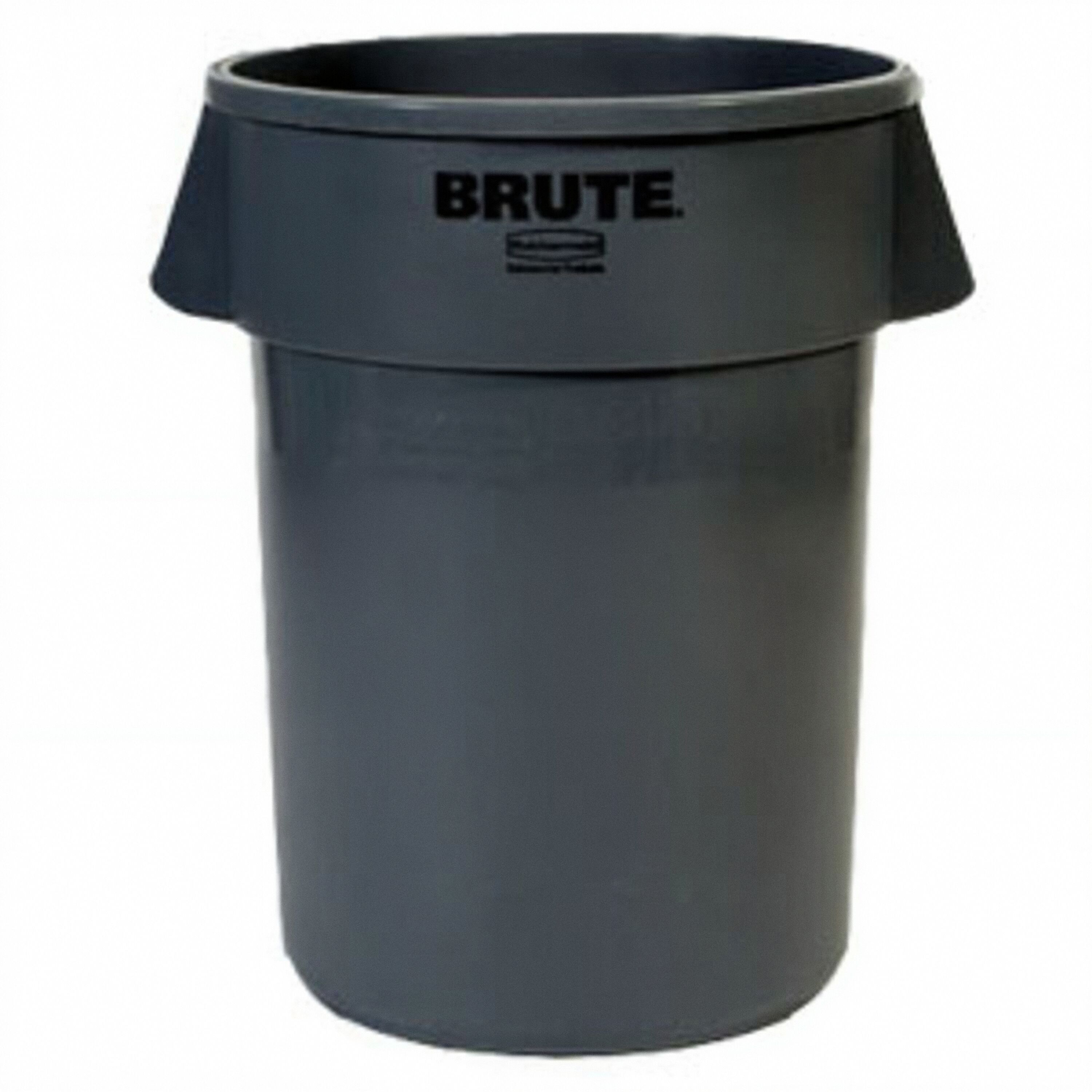 Rubbermaid BRUTE 32 Gallon Vented Trash Can Heavy Duty Commercial Plastic Waste Container in Dark Gray with Reinforced Rim and Integrated Side Grips