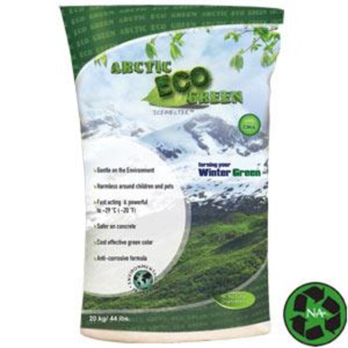 Arctic Eco Green Pet Safe Ice Melter 44 lb Bag - Eco Friendly Green Granules Effective to -20°F, Harmless Around Children and Pets, Concrete Safe Anti-Corrosive Formula