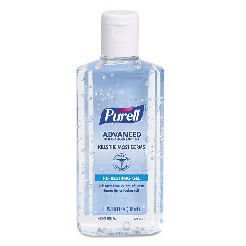 PURELL Advanced Refreshing Gel Hand Sanitizer 4 fl oz Flip Cap Bottles Pack of 24 - Kills More Than 99.99% of Germs, Leaves Hands Feeling Soft, Hospital Trusted