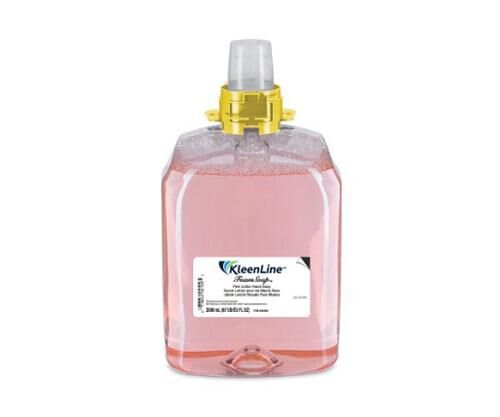 KleenLine Cranberry Pink Lotion Foam Handwash 2000 mL Refill for Manual Dispensers, 2 Pack Recyclable PET Bottles Commercial Restroom Soap