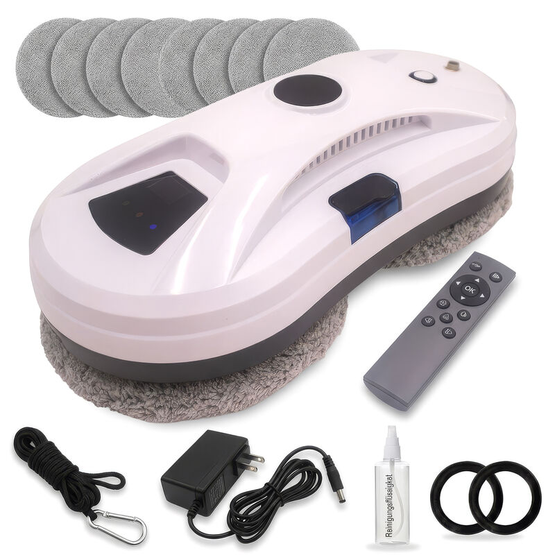 Window Cleaning Robot with 5600Pa Suction Remote Control Water Spray Dual Mops and Safety Rope - Automatic Robotic Glass Cleaner for Windows Mirrors Tiles