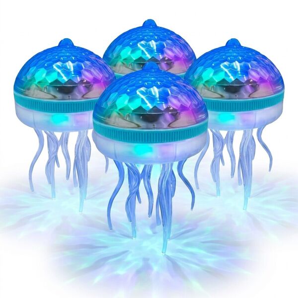 Solar Jellyfish Pool Lights - 4pc Set - 7 Color Changing, Floating or Hanging, Solar Powered, Waterproof for Pool, Pond, Garden - 8-10Hr Runtime