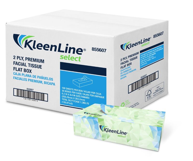 KleenLine Select 2-Ply Premium Facial Tissue Flat