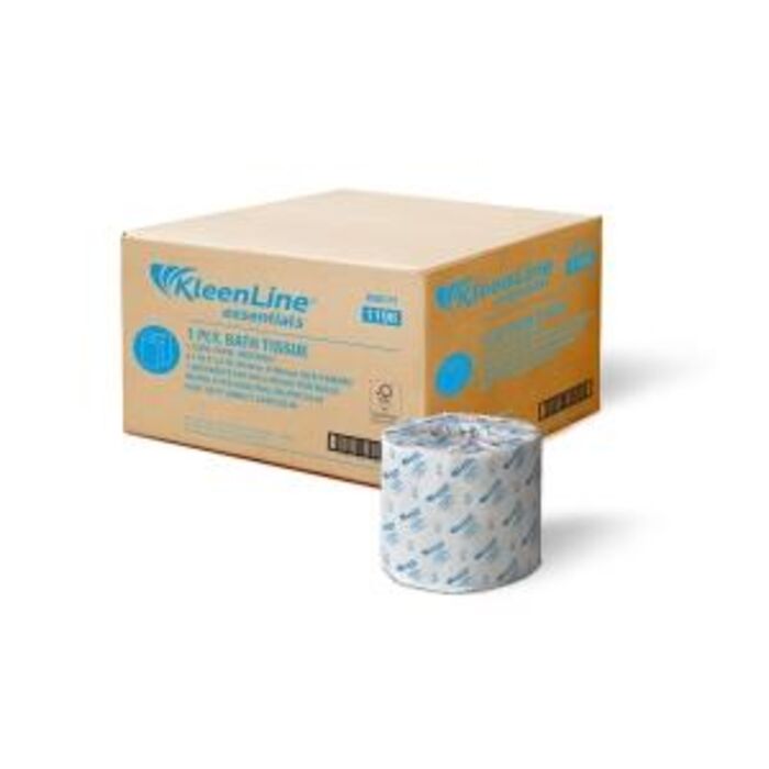 KleenLine Essentials Bath Tissue, 50 Count Bulk Pack in White for Home and Office Use