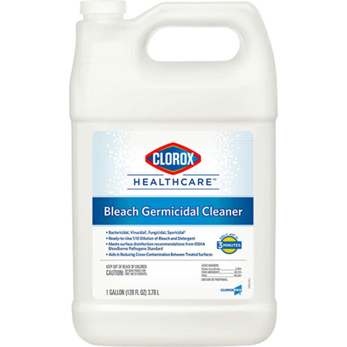 Clorox Healthcare Bleach Germicidal Cleaner, EPA Registered to Kill C. diff & C. auris (4 Gal)