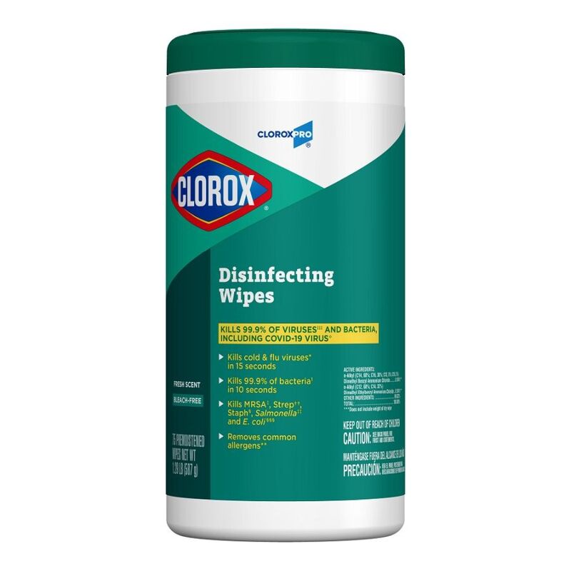 Clorox Disinfecting Wipes Crisp Lemon Scent - 75 Count - Bleach-Free Surface Cleaner