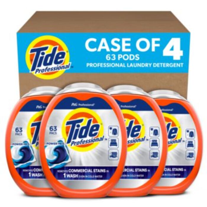 Tide Professional Power Pods Laundry Detergent Pods, Case of 4 Containers (Total: 252)