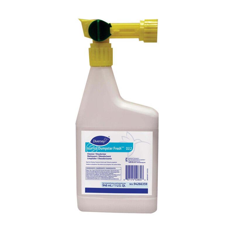 Diversey Suma Dumpster Fresh Trash Can Deodorizer - 946 mL (1 US Qt) FRESH with Dual Nozzle