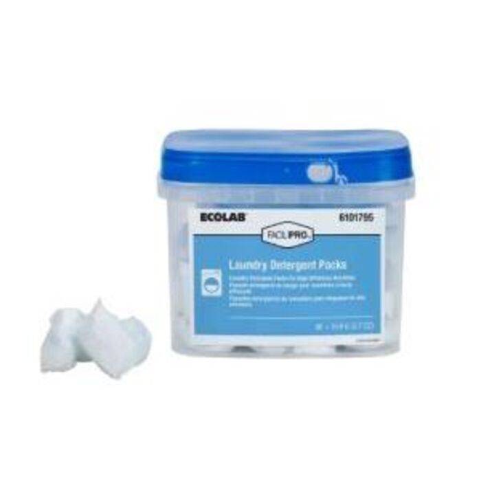 Ecolab Facility Pro Laundry Detergent Pods, 60 Count Pre-Measured Packs for High Efficiency Machines