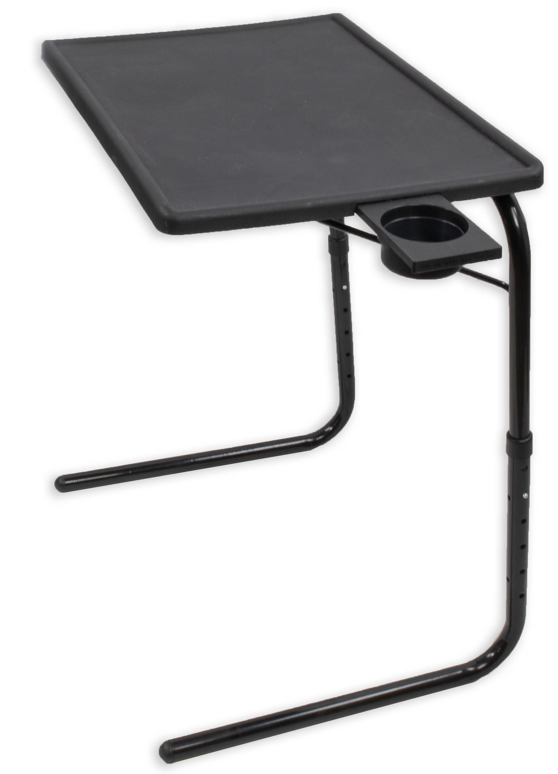Portable Folding Table Laptop Tray - Adjustable Bed Desk Tray with Cup Holder for Eating, Drawing, Sofam Home Office - Lightweight Ergonomic Design - TV Dinner Tray, 6 Heights & 3 Tilt Angles - Black + $4.95