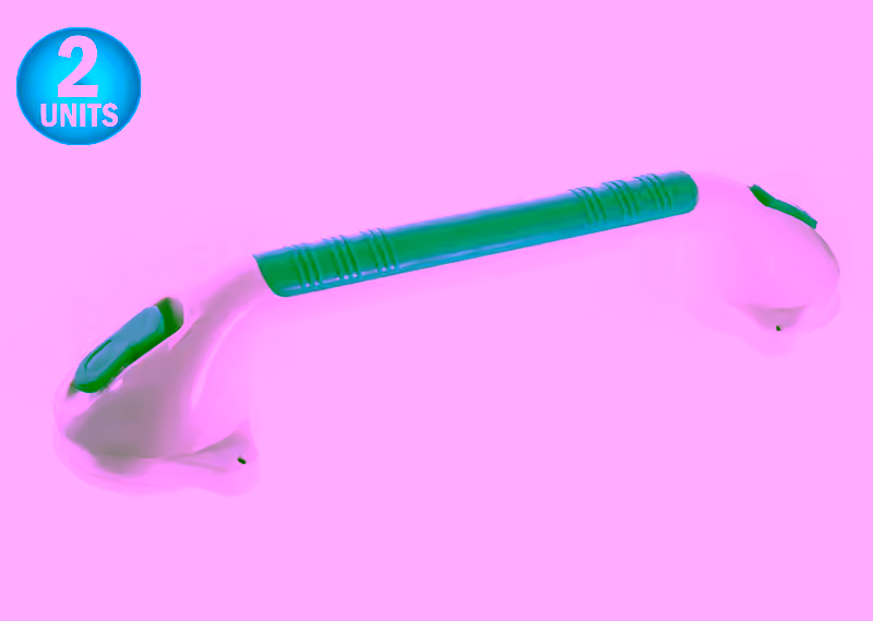 2 Large Suction Cup Grab Bar 24" - With Safety Indicator - For Bathtubs, Showers, Toilets - Safety Grip Hand Rail Assist Bar