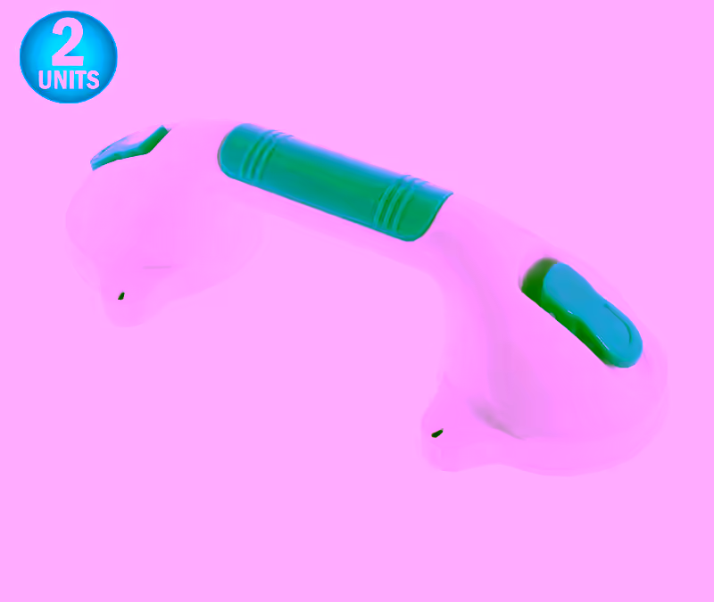 2pc Suction Cup Grab Bar 12" - With Safety Indicator - For Bathtubs, Showers, Toilets - Safety Grip Hand Rail Assist Bar