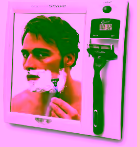 Fog-Free Mirror w/Light & Clock