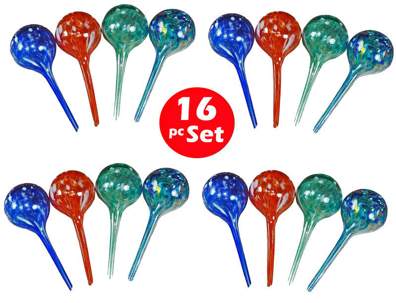 Plant Watering Globes - Automatic Watering Bulbs - 16pc Mini