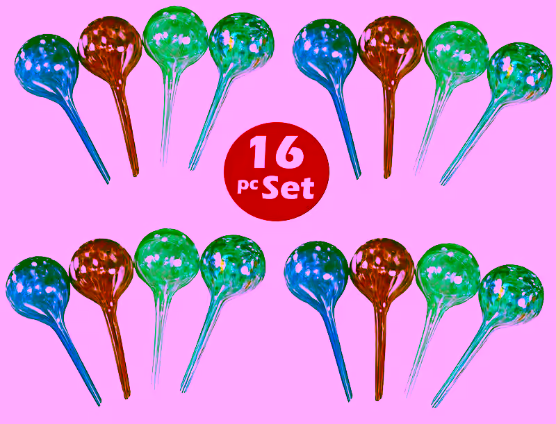 Plant Watering Globes - Automatic Watering Bulbs - 16pc Mini