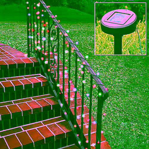 Solar Powered Christmas Lights - 60pc Mutli-Color Set