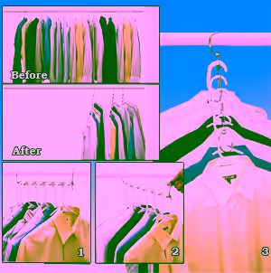 Metal Space Saving Closet Hangers - Durable & Sturdy, Collapsible Cascading Design w/ Multiple Hooks - Clothing & Wardrobe Organizer w/ Universal Fit for All Garments & Closet Rods