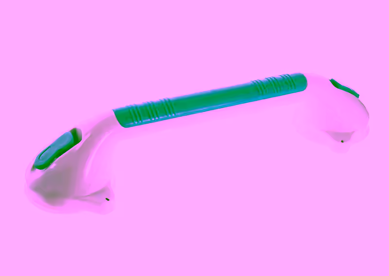 Suction Cup Grab Bar Handle - Large 16" Secure Hold w/ Safety Indicator - For Shower, Bathroom & Bathtub Stability Support Hand Assist Rail For Elderly, Disabled & Support